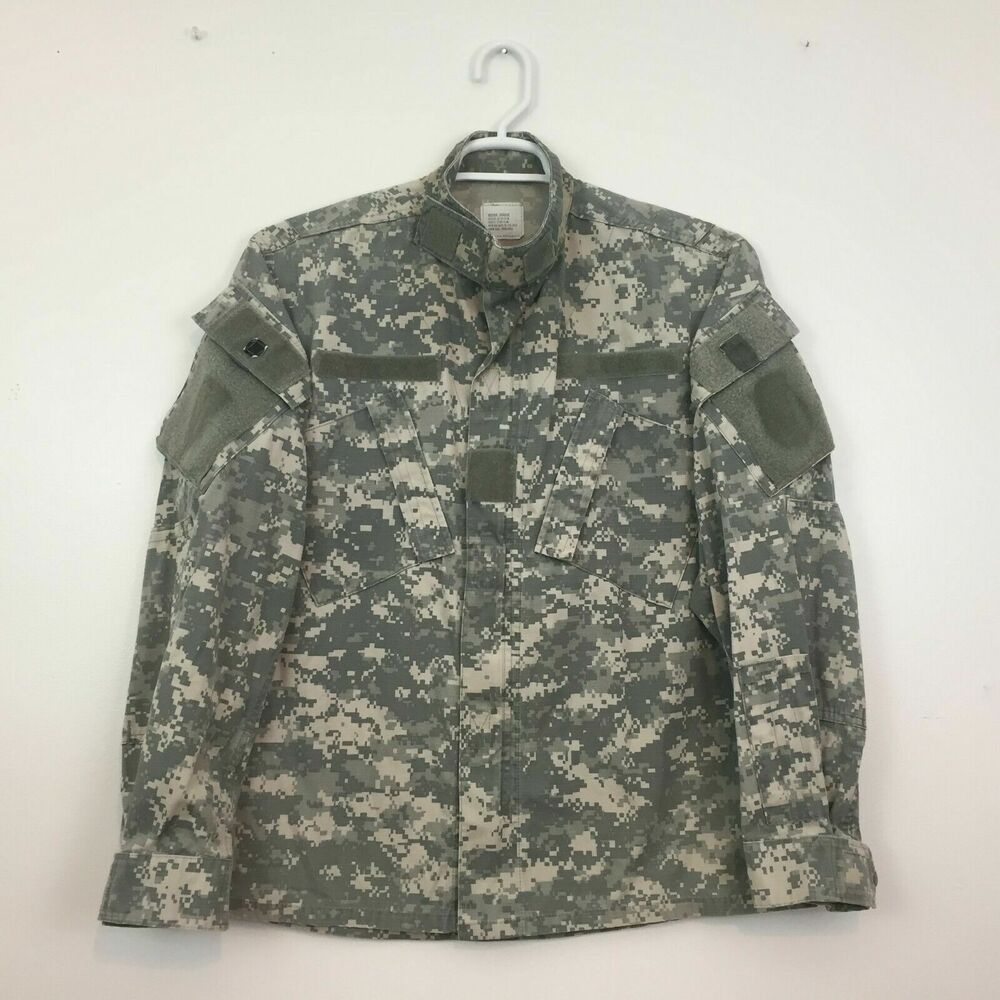 New Y2K Army ACU Digital Camo Uniform Military Shirt Jacket Size M Long Combat